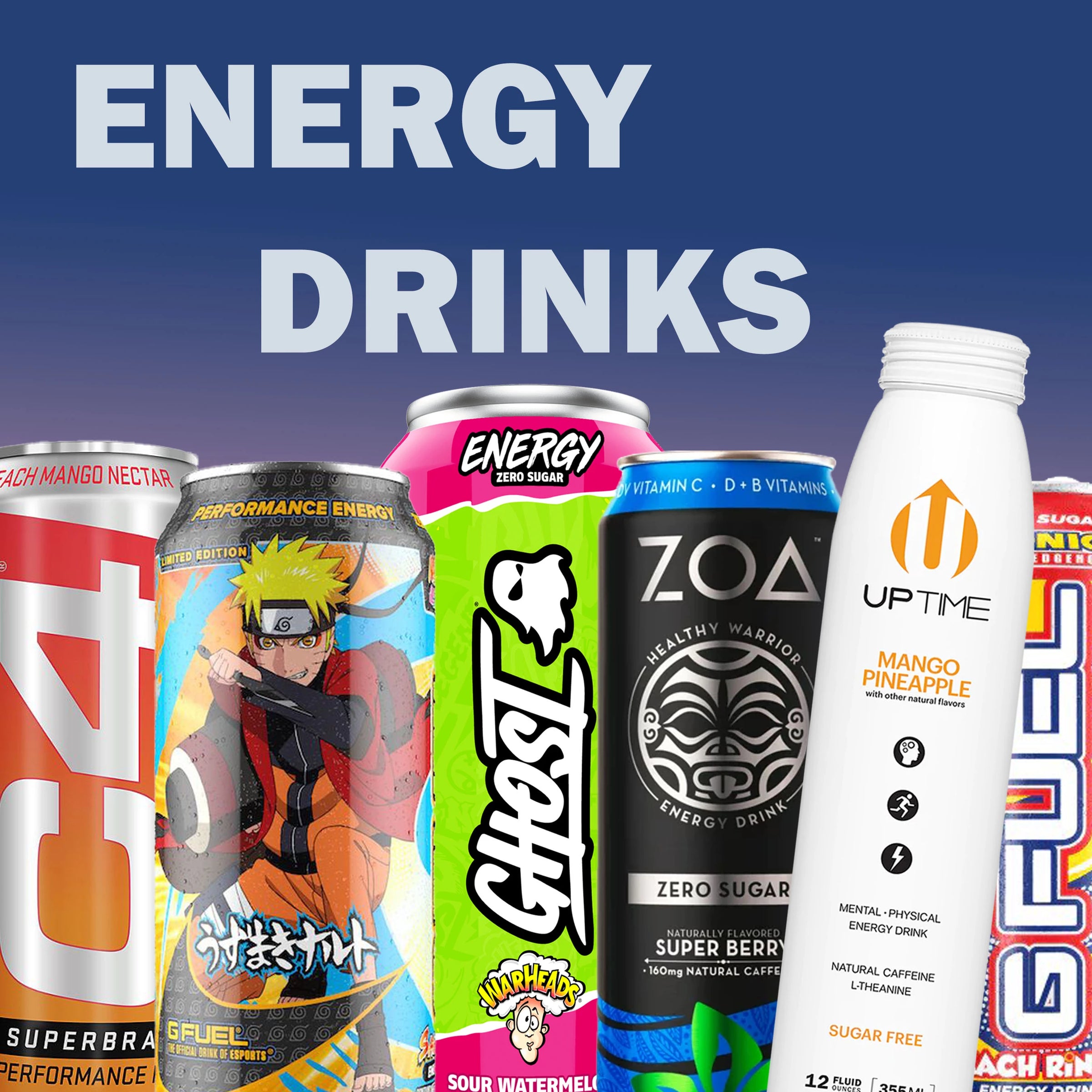 Collection of energy drinks