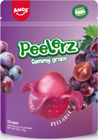 Amos Peelerz Gummy Grape 170 g Exotic Candy Snaxies Montreal Quebec Canada