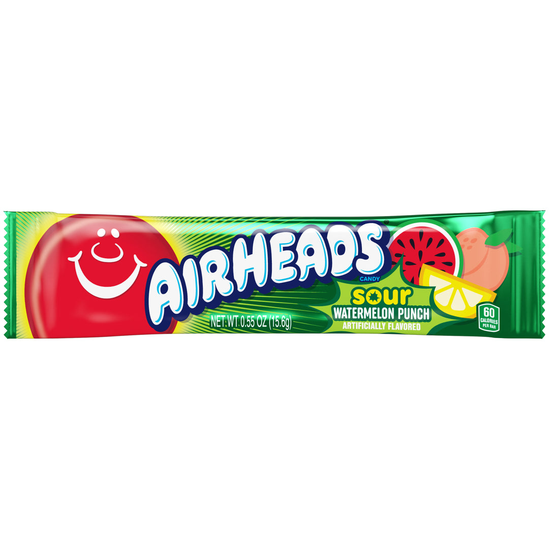 Airheads Singles Sour Watermelon Punch 15.6 g Snaxies Exotic Snacks Montreal Quebec Canada