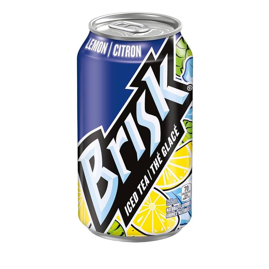 Brisk Lemon Iced Tea 355 mL Exotic Drinks Montreal Quebec Canada Snaxies