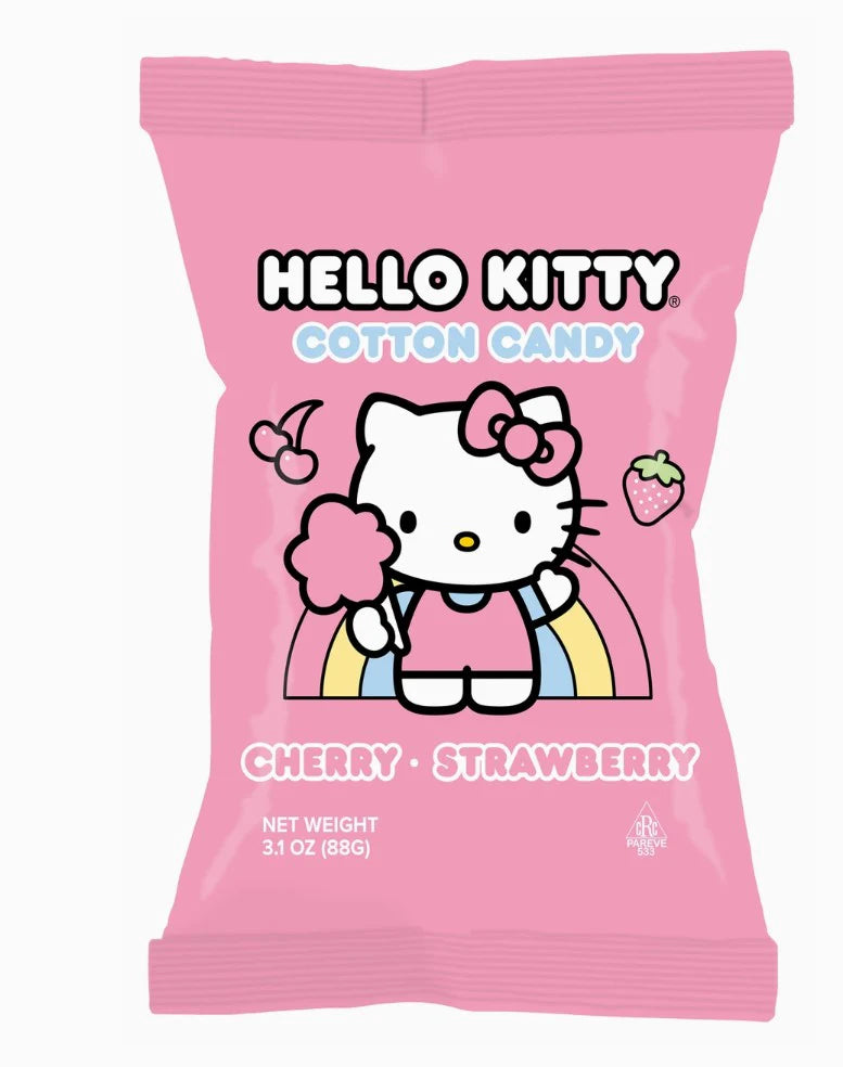Hello Kitty Cotton Candy Cherry & Strawberry Flavour 88 g Exotic Candy Montreal Quebec Canada Snaxies
