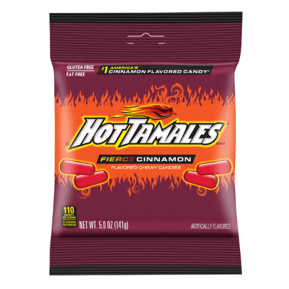 Hot Tamales Fierce Cinnamon Candy Bag 141 g Snaxies Exotic Candy Montreal Quebec Canada