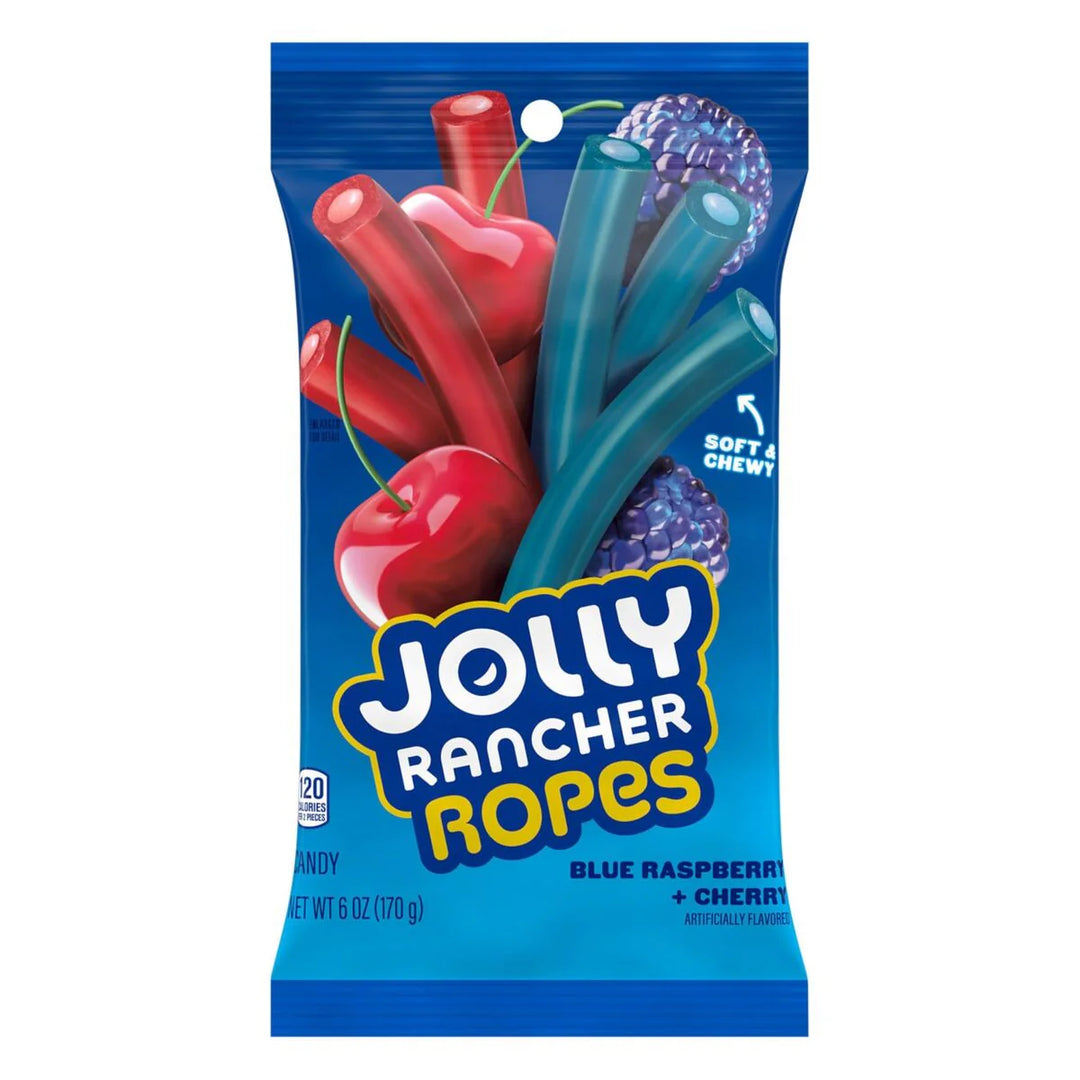 Jolly Rancher Ropes Blue Raspberry & Cherry 170 g Exotic Candy Montreal Quebec Canada Snaxies