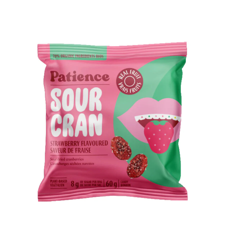 SourCran Sour Dried Cranberries Strawberry 60 g Snacks Snaxies Montreal Quebec Canada