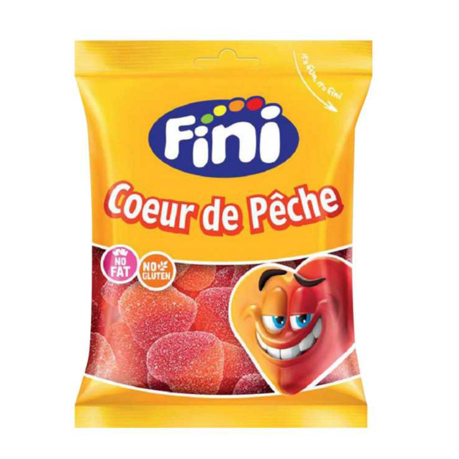 Fini Sour Peach Heart Halal 90 g Snaxies Exotic Candy Montreal Quebec Canada