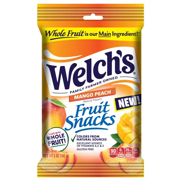 Welch's Mango Peach Fruit Snacks 142 g Exotic Candy Montreal Quebec Canada Snaxies