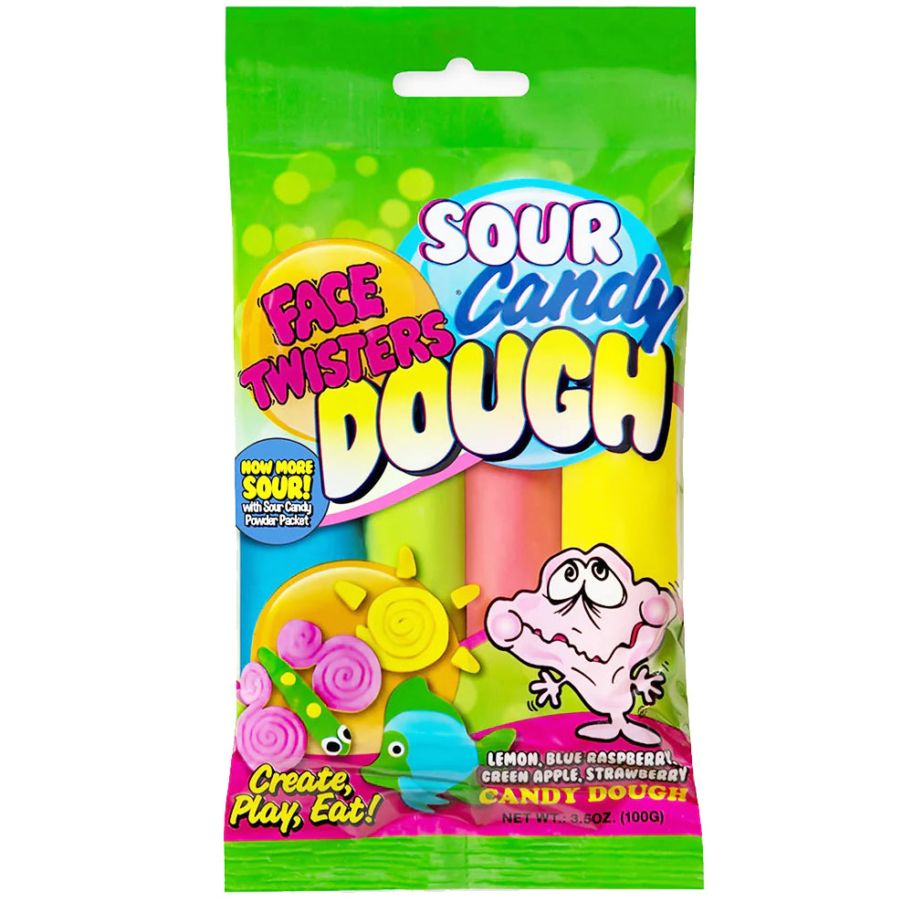 Face Twisters Sour Candy Dough 100 g Snaxies Exotic Snacks Montreal Quebec Canada