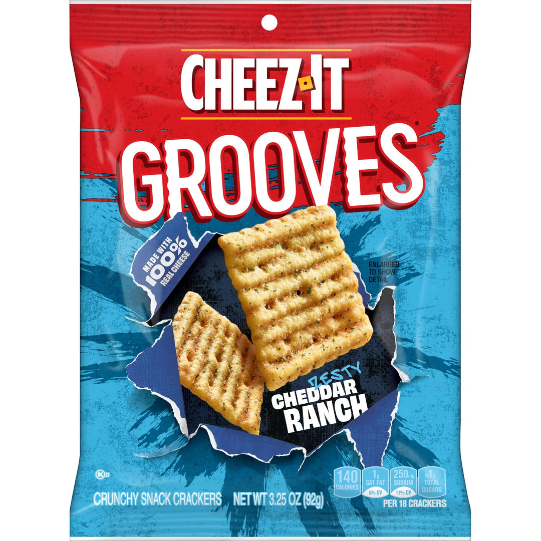 Cheez-It Grooves Zesty Cheddar Ranch Crackers 92 g Snaxies Exotic Snacks Montreal Quebec Canada
