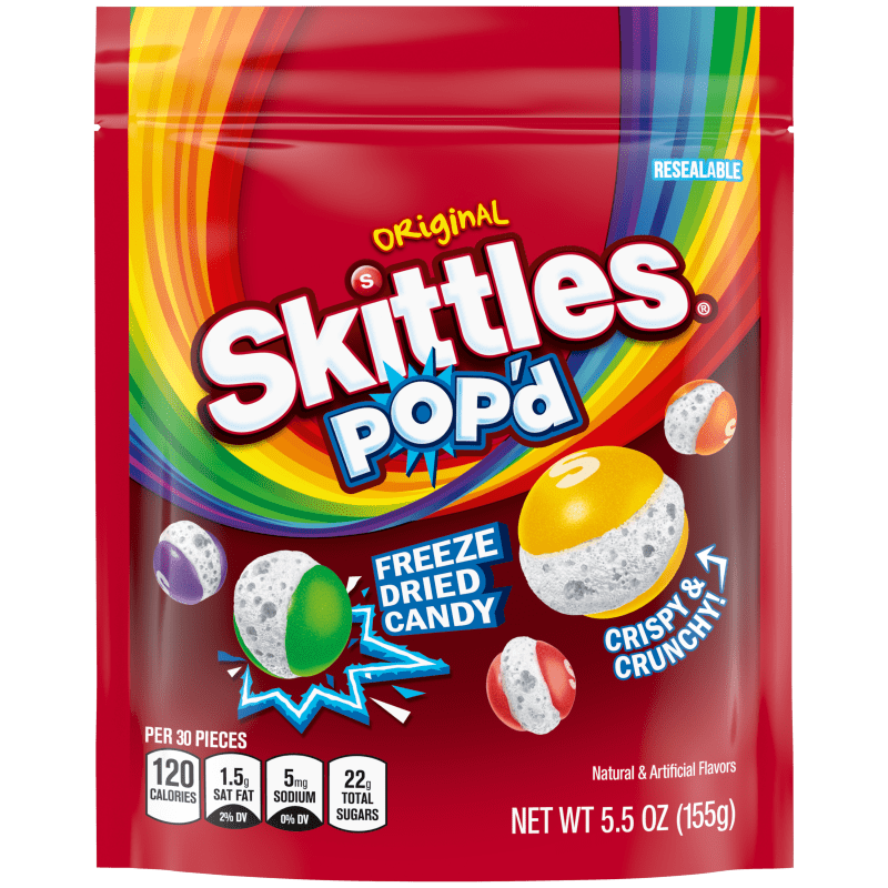 Skittles Pop'd Original Freeze Dried Candy 155 g Exotic Snacks Snaxies Montreal Quebec Canada