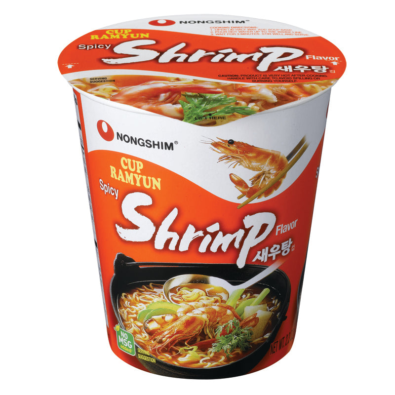 Nongshim Spicy Shrimp Cup 67 g Exotic Snacks Snaxies Montreal Quebec Canada