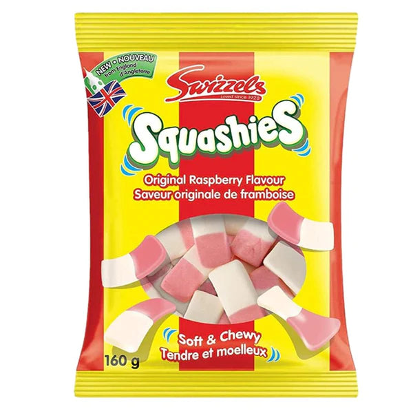 Swizzels Raspberry Squashies 160 g Snaxies Exotic Snacks Montreal Quebec Canada