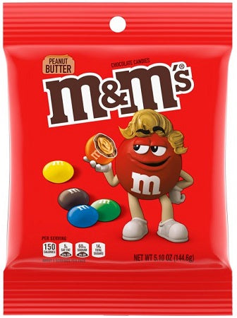 M&M's Peanut Butter Candy Peg Bag 144.6 g Exotic Snacks Snaxies Montreal Quebec Canada