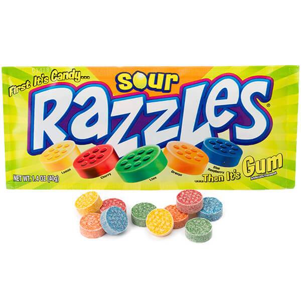 Razzles Sour Candy 40 g Snaxies Exotic Candy Montreal Canada