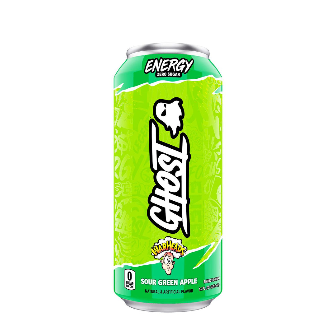 Ghost Energy Warheads Sour Green Apple 473 ml Snaxies Exotic Energy Drinks Montreal Quebec Canada