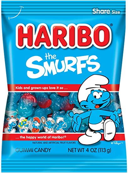 Haribo The Smurfs 113 g Snaxies Exotic Candy Montreal Quebec Canada