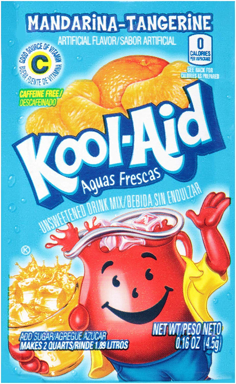 Kool Aid Unsweetened Mandarina Tangerine Drink Mix 4.5 g Snaxies Exotic Drink Mix Montreal Canada