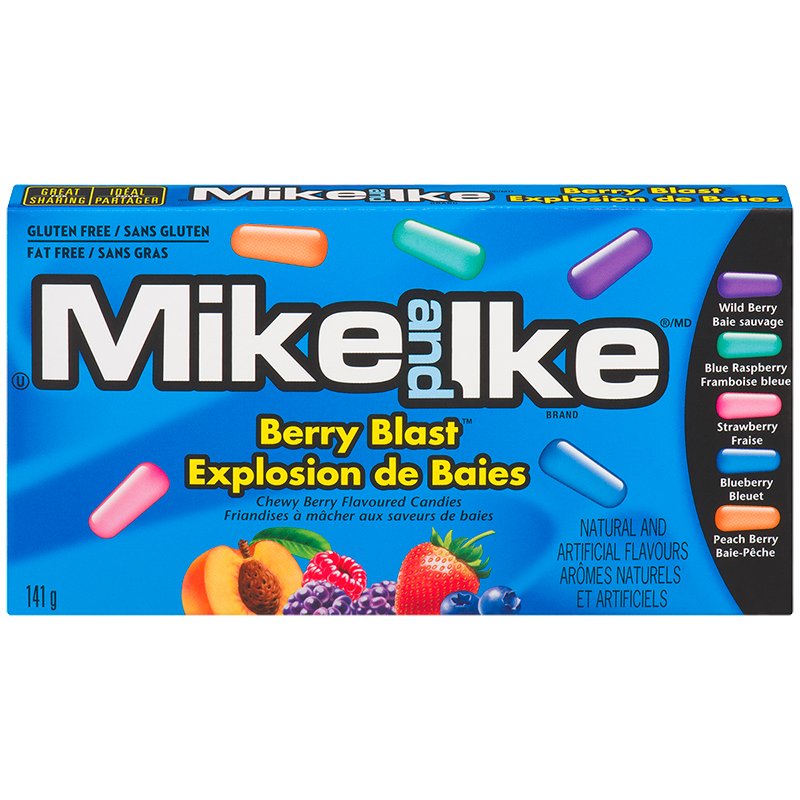 Mike & Ike Berry Blast 141 g Snaxies Exotic Candy Montreal Canada