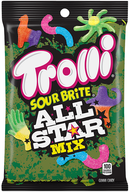 Trolli Sour Brite All Star Mix 120 g Imported Exotic Candy Montreal Quebec Canada Snaxies