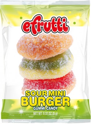 eFrutti Sour Mini Burger Gummi Candy 9 g