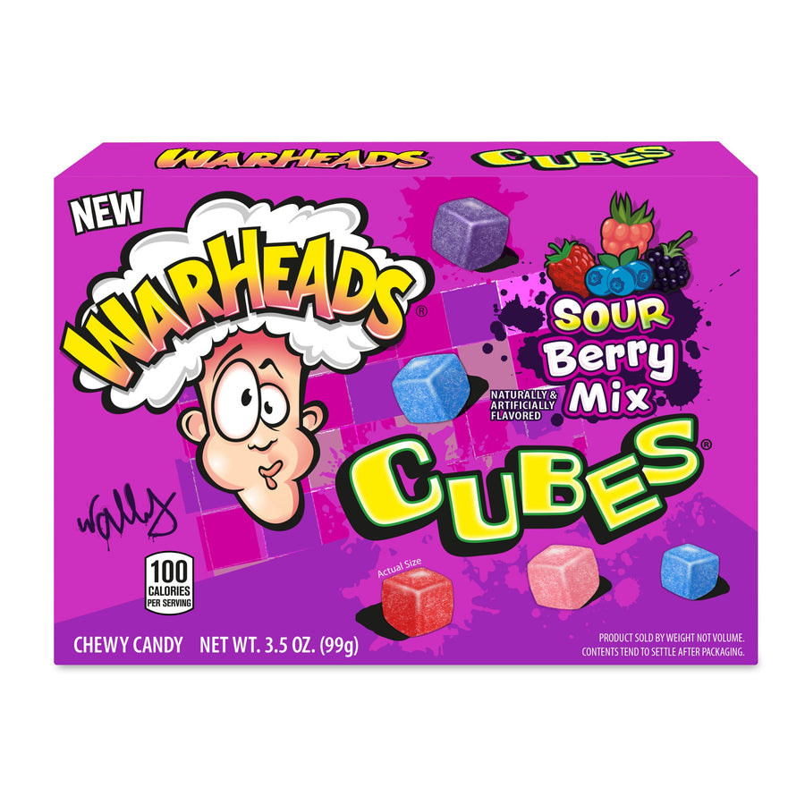 Warheads Cubes Sour Berry Mix Theatre Box 99 g Exotic Snacks Snaxies Montreal Quebec Canada