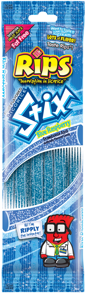 Rips STIX Blue Raspberry 50 g Exotic Candy Snaxies Montreal Quebec Canada