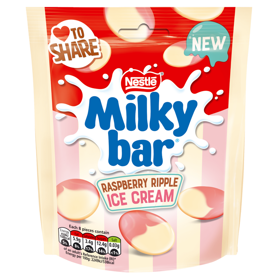 Milkybar Raspberry Ripple Ice Cream 86 g Exotic Snacks Snaxies Montreal Quebec Canada