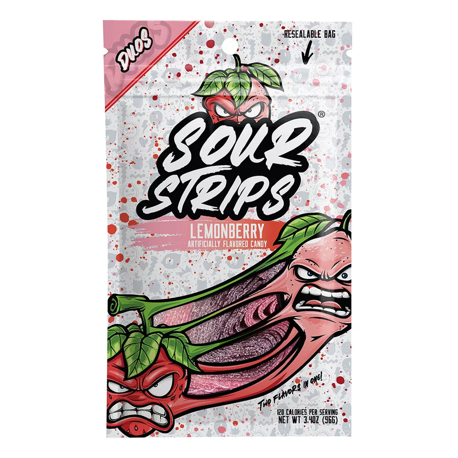 Sour Strips Lemonberry 104g Exotic Candy Montreal Quebec Canada