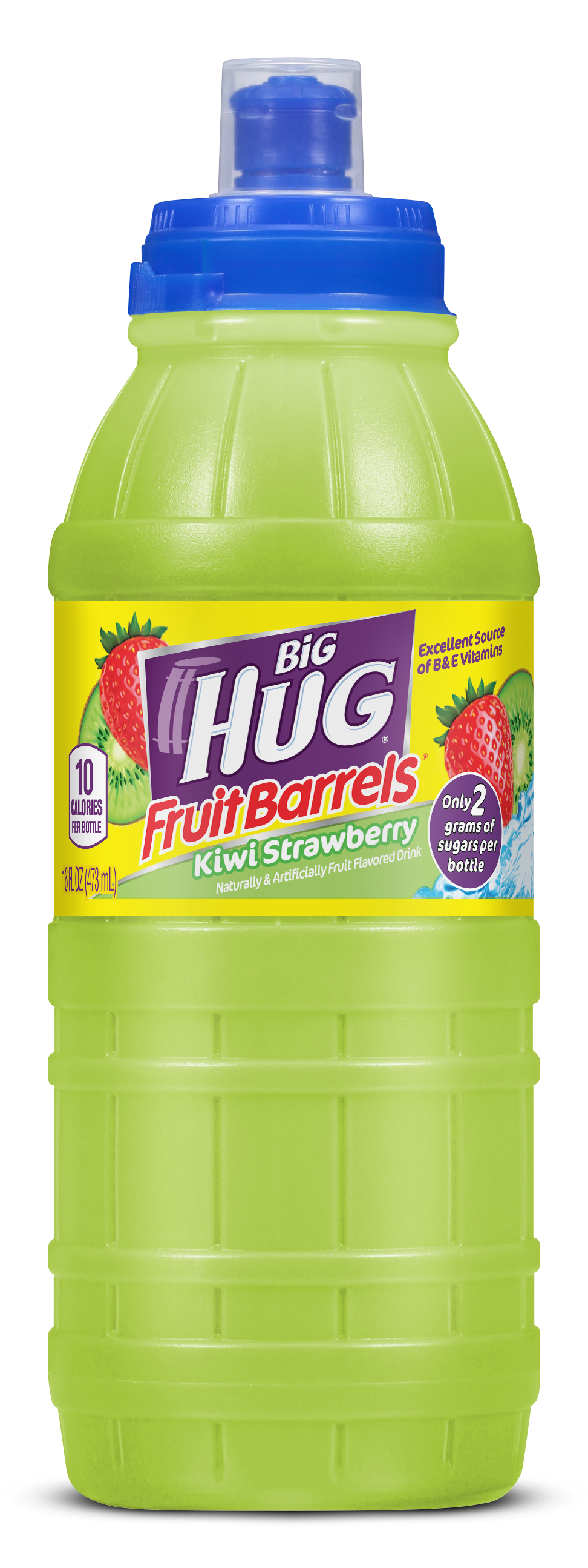 Big Hug Fruit Barrel Kiwi Strawberry Sports Cap 473 mL  Exotic Drink Snaxies Montreal Quebec Canada 