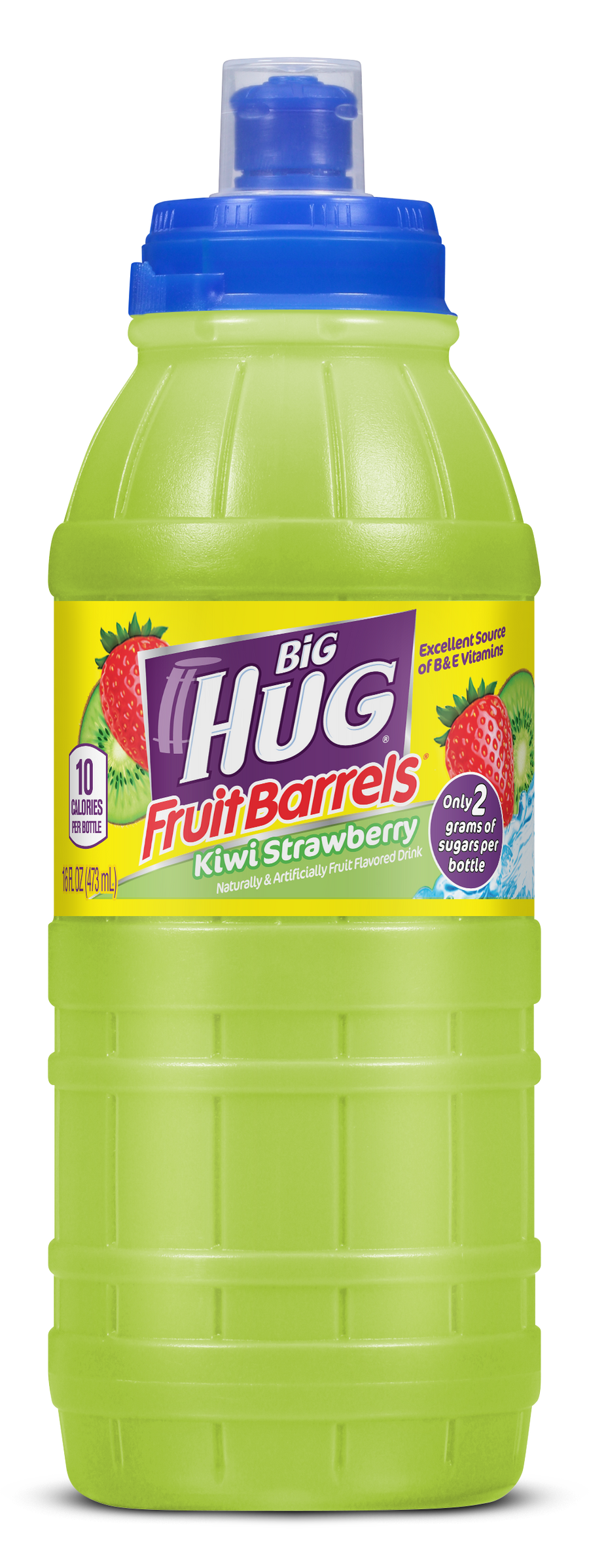 Big Hug Fruit Barrel Kiwi Strawberry Sports Cap 473 mL  Exotic Drink Snaxies Montreal Quebec Canada 