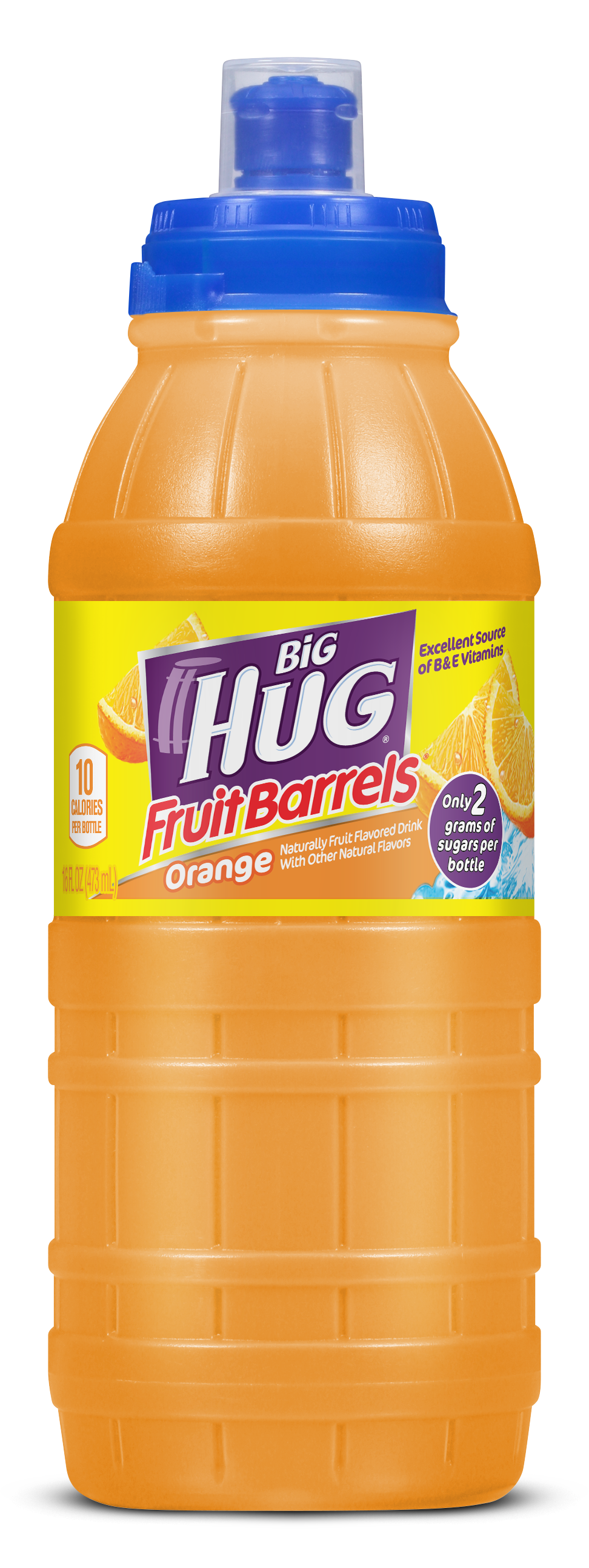 Big Hug Fruit Barrel Orange Sports Cap 473 mL Exotic Drink Snaxies Montreal Quebec Canada 