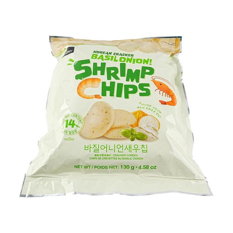 Gugën Basil Onion Shrimp Chips 130 g Snaxies Exotic Snacks Montreal Quebec Canada