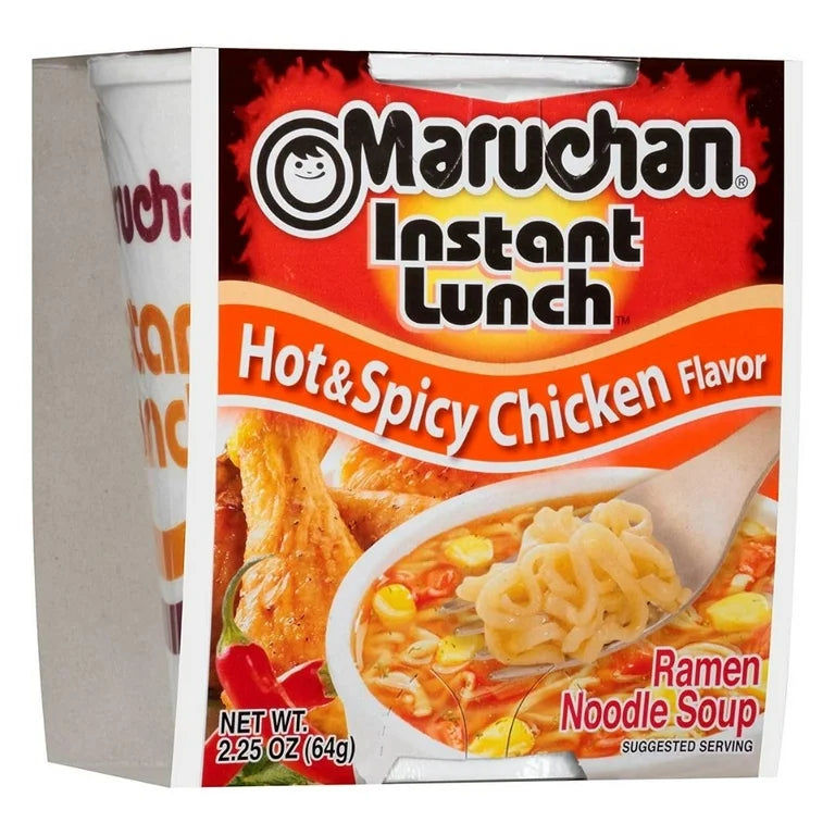 Maruchan Ramen Noodle Soup Cup Hot & Spicy Chicken Flavour 64 g Exotic Snacks Montreal Quebec Canada Snaxies