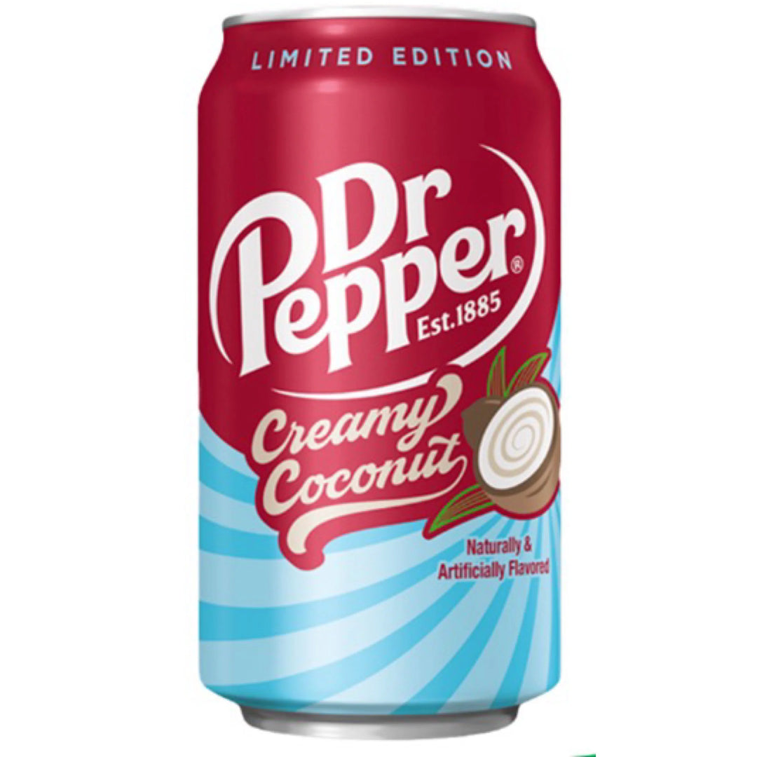 Dr Pepper Creamy Coconut Can 355 ml Snaxies Exotic Drink Montreal Quebec Canada