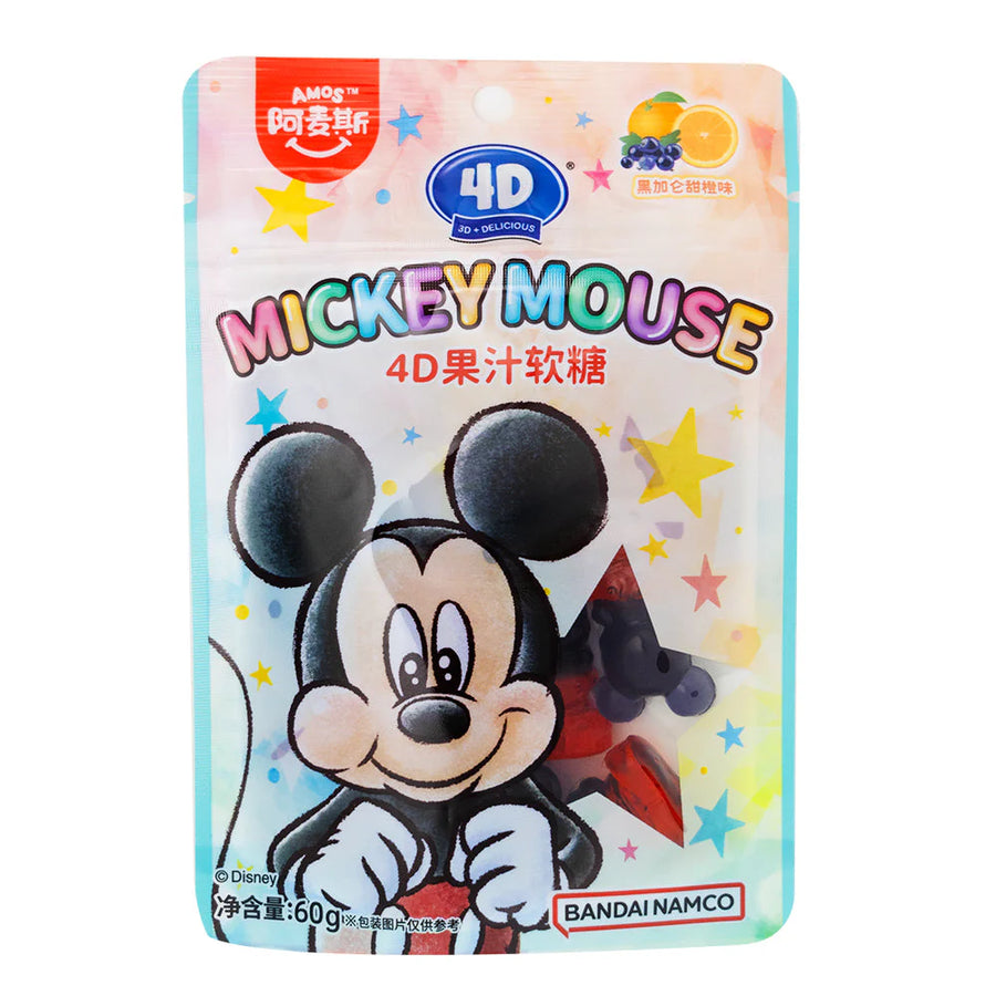 Amos Bandai 4D Mickey Mouse Gummy 60 g Exotic Candy Snaxies Montreal Quebec Canada