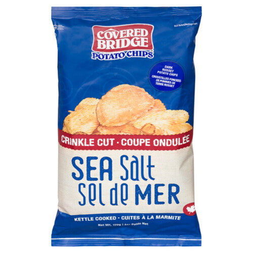 Covered Bridge Sea Salt Crinkle Cut 170 g Chips Snaxies Montreal Quebec Canada