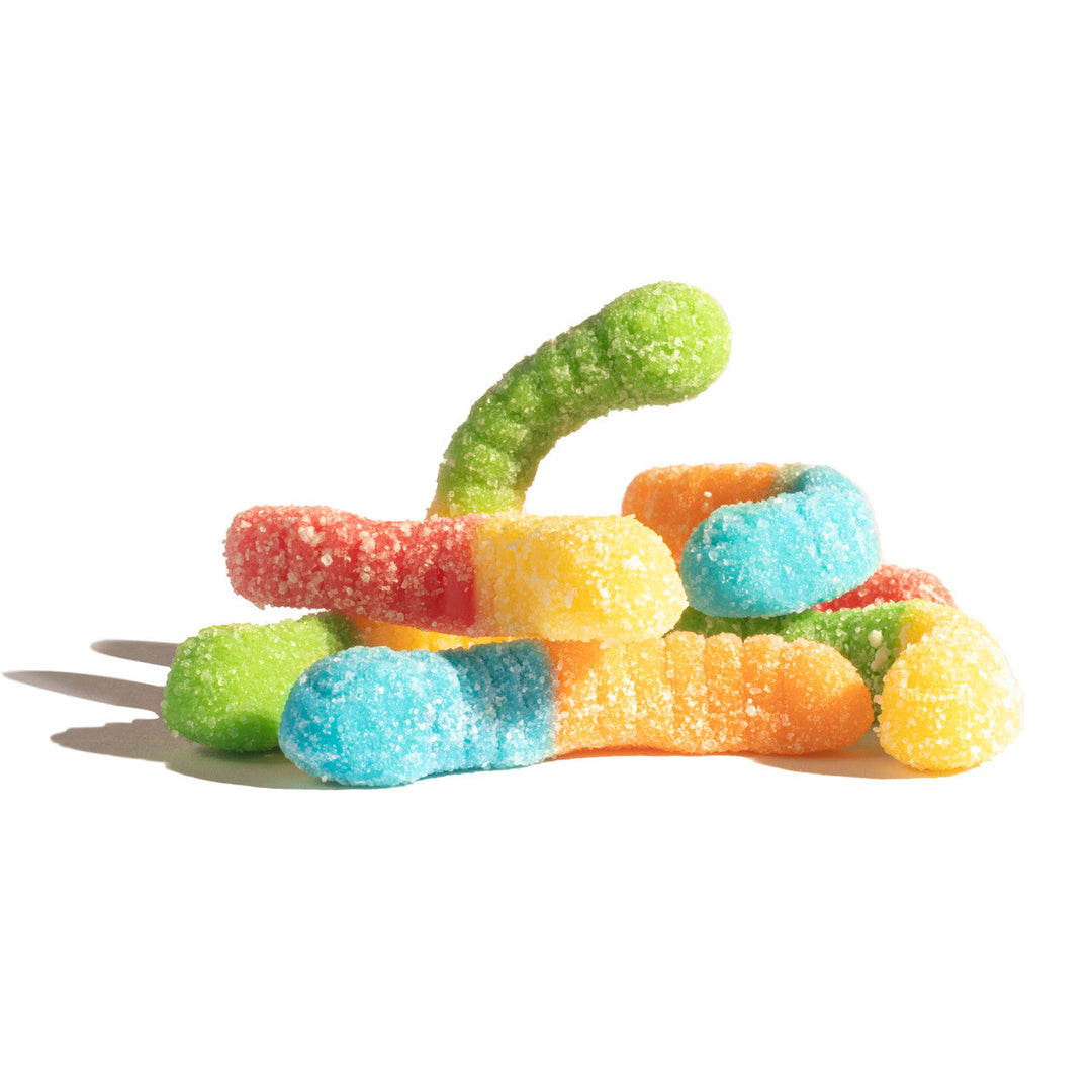 Albanese Bulk Mini Sour Neon Gummi Worms (2") 2 kg