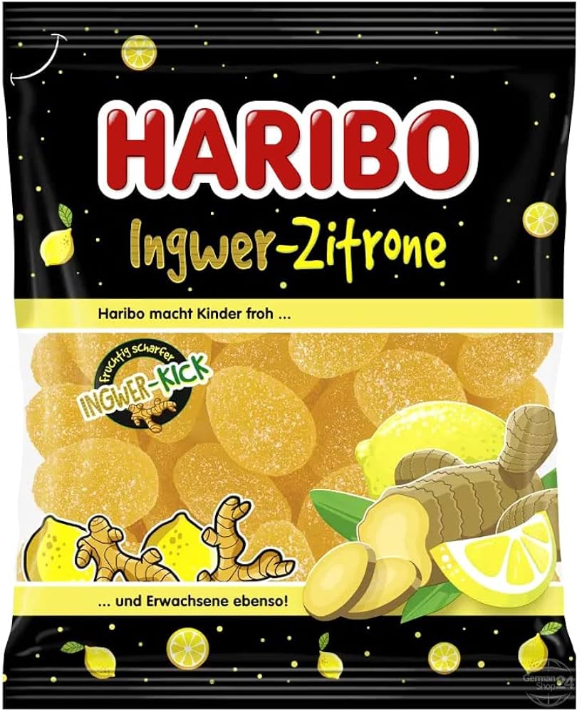 Haribo Lngwer-Zitrone (Ginger Lemon) 160 g Exotic Snacks Snaxies Montreal Quebec Canada