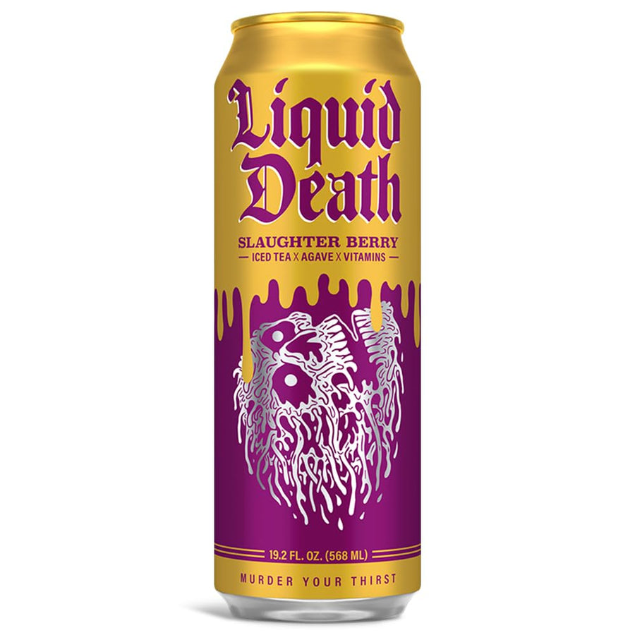Liquid Death Slaughter Berry 568 ml Snaxies Exotic Drinks Montreal Quebec Canada