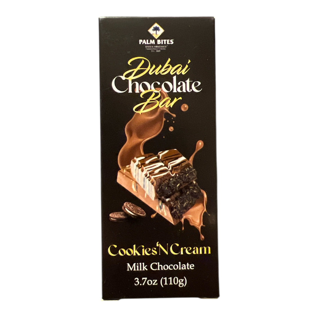 Palm Bites Dubai Cookies & Cream Milk Chocolate Bar 110 g
