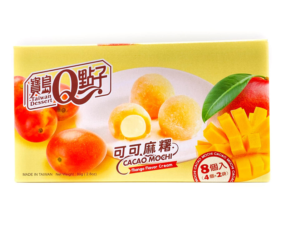 Taiwan Dessert Cacao Mochi Mango 80 g Snaxies Exotic Snack Montreal Quebec Canada