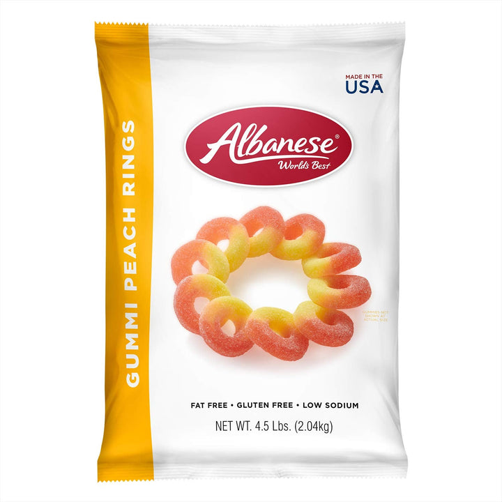 Albanese Bulk Gummi Peach Rings 2 kg