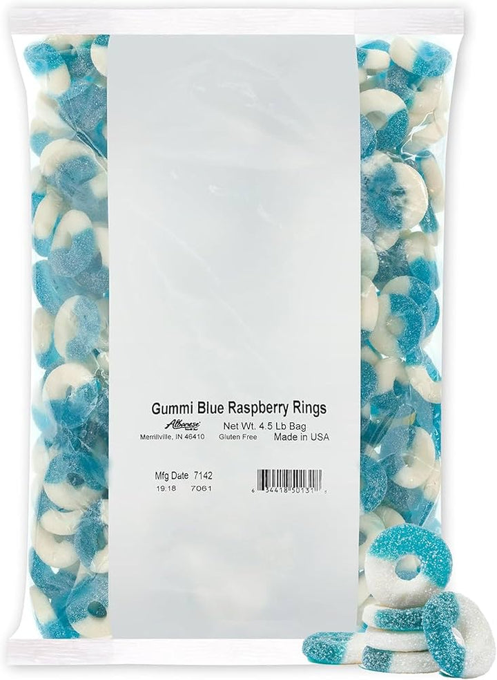 Albanese Bulk Gummi Blue Raspberry Rings 2.3 kg