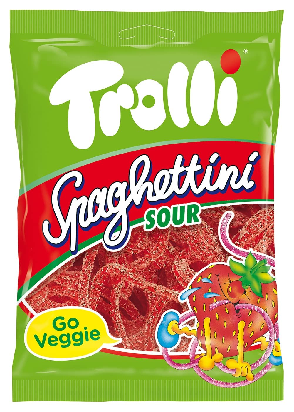 Trolli Strawberry Spaghettini Sour 100g Exotic Snacks Snaxies Montreal Quebec Canada