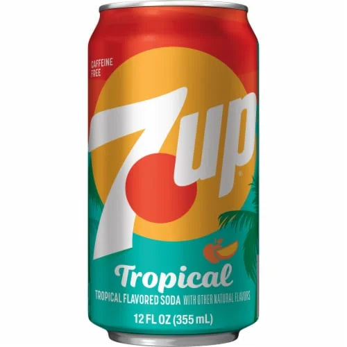 7UP Tropical Can 355 mL Exotic Drinks Snaxies Montreal Quebec Canada 