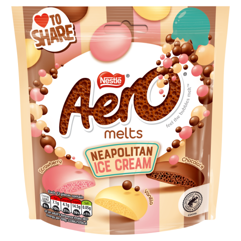 Aero Melts Neapolitan Ice Cream 90 g Exotic Snacks Snaxies Montreal Quebec Canada