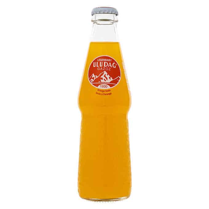 Uludag Gazoz Orange Glass Bottle 250 mL Exotic Drinks Snaxies Montreal Quebec Canada 