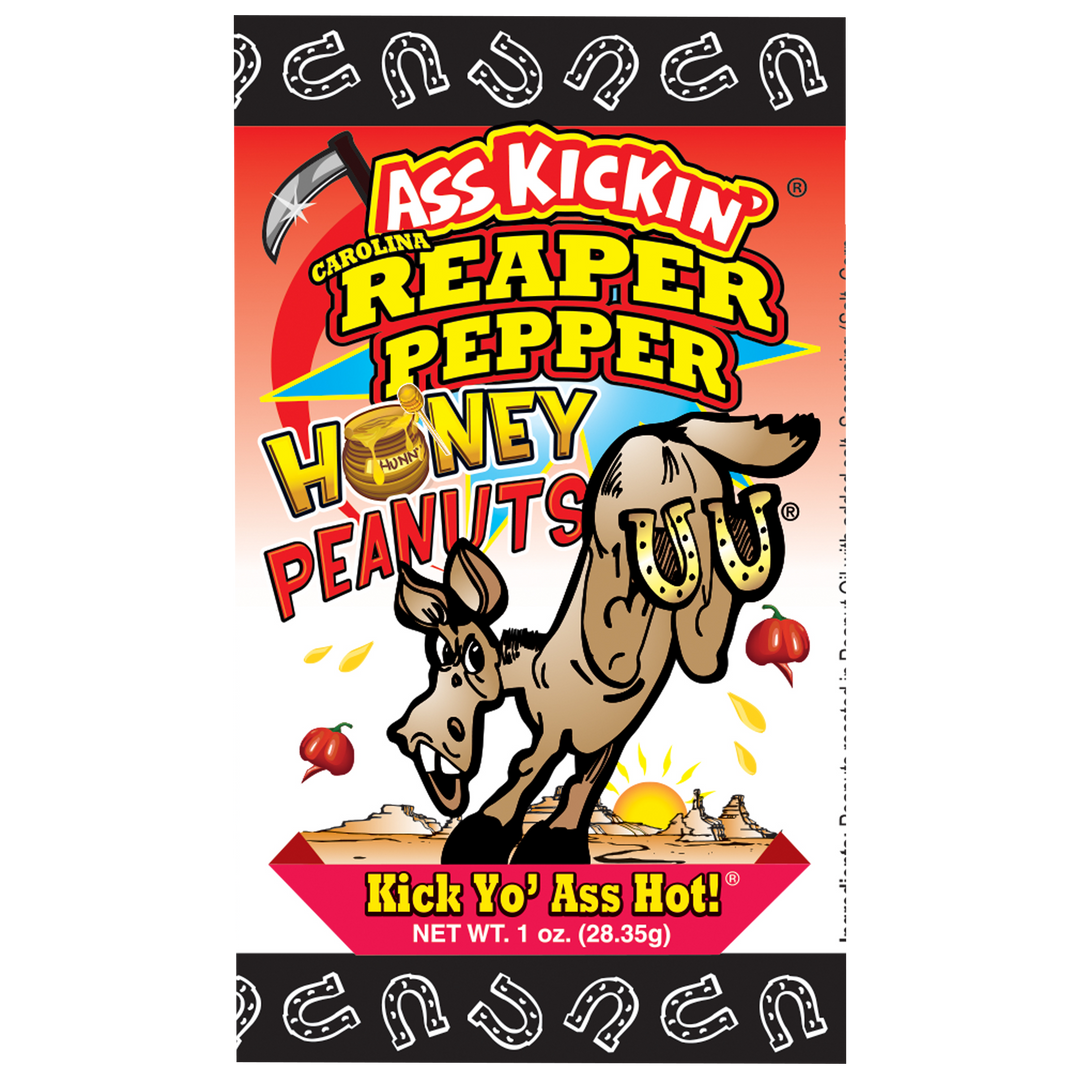 Ass Kickin’ Carolina Reaper Pepper Honey Peanuts 28.35 g Exotic Snack Snaxies Montreal Quebec Canada