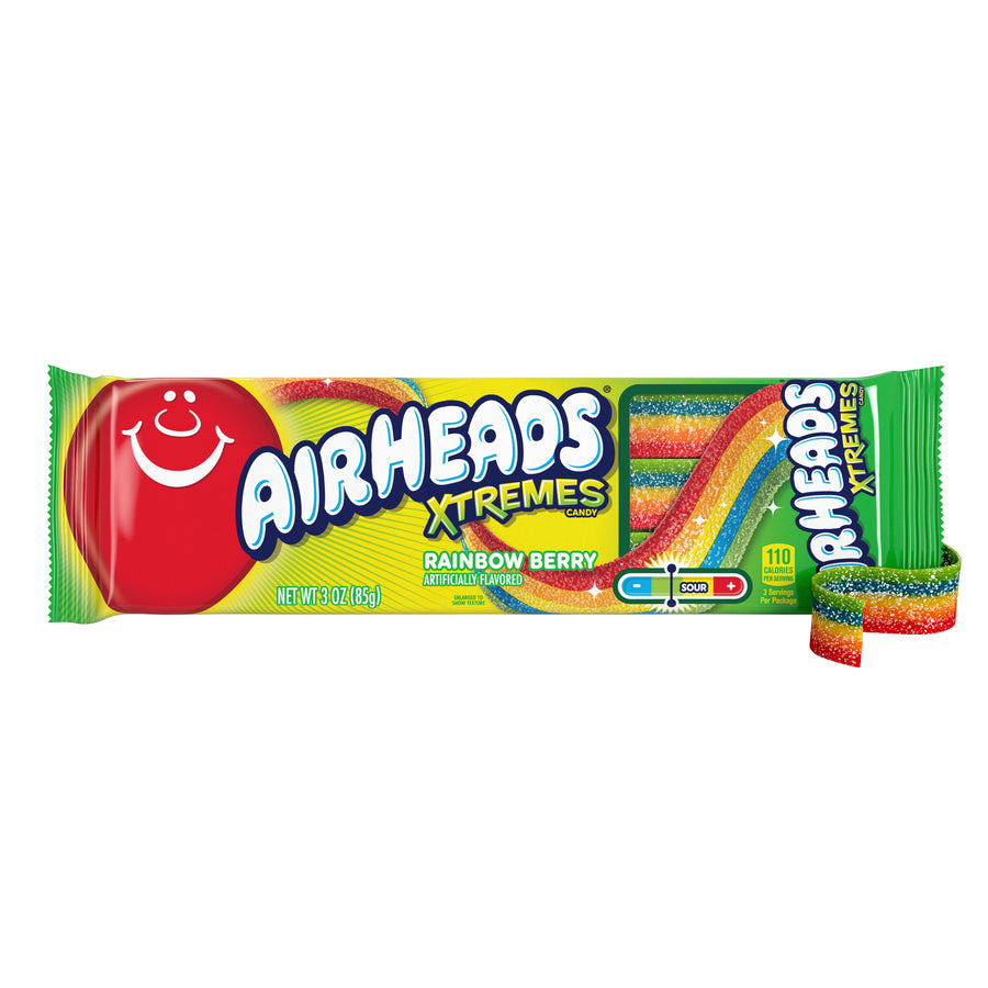 Airheads Xtremes Sour Belts Rainbow Berry 85 g Exotic snacks Snaxies MontrealQuebec Canada