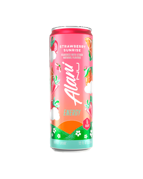 Alani Nu Strawberry Sunrise Energy Drink 355 ml Snaxies Exotic Energy Drinks Montreal Quebec Canada