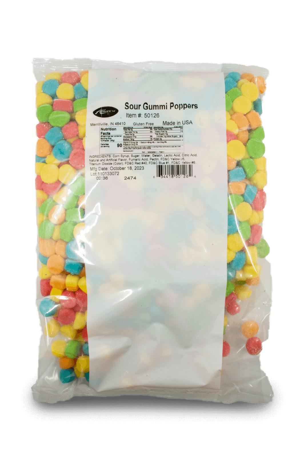 Albanese Bulk Sour Gummi Poppers 2 kg